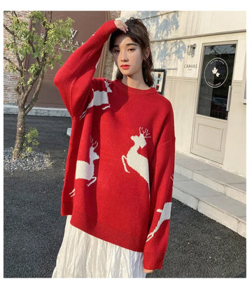 Riolio Autumn Winter Sweaters for Men and Women Couple Ugly Sweaters Korean Fashion Top Christmas New Year Pullovers Streetwear